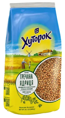 Крупа Хуторок Гречана, ядриця, швидкорозварювана, 800 г